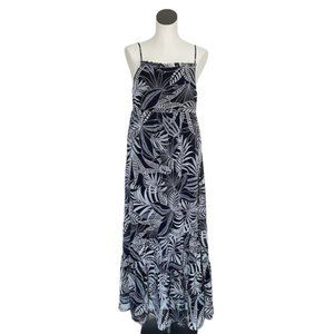 Banana Republic Smocked Maxi Dress Palm Print - Sm